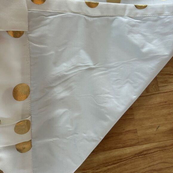 84” white with gold polka dot black-out curtains - Picture 2 of 5